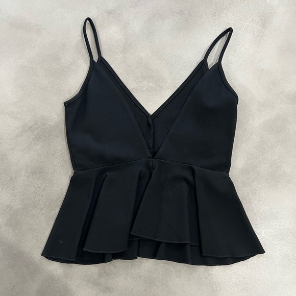 Stretchy Peplum Top with Deep V in Back, Size Large - Picture 4 of 5